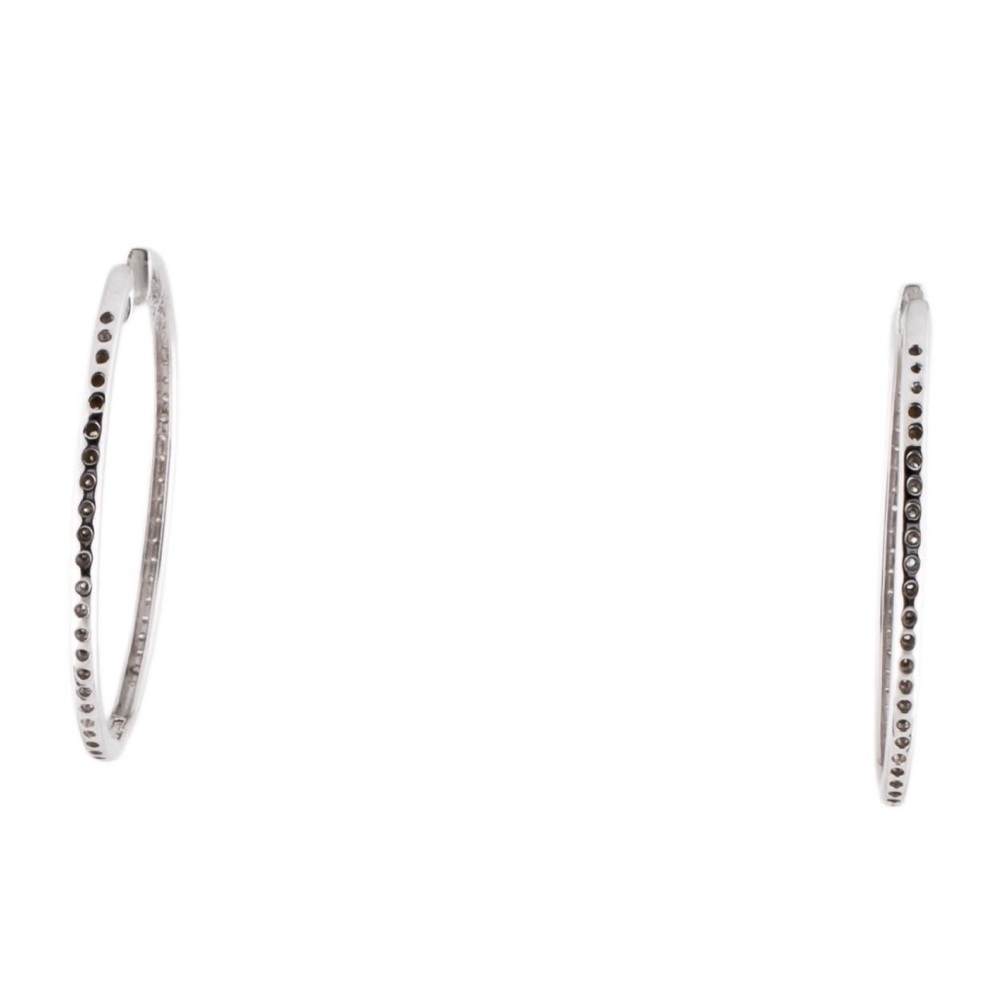 14K white Gold DIAMOND 💎 hoops - Picture 4 of 9